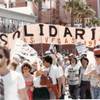 Culinary Union 226 members participate in a 1984 strike march on the Las Vegas Strip.